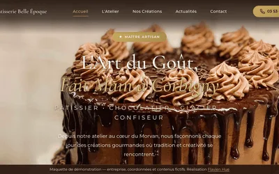 Aperçu du site de démonstration Pâtisserie Belle Époque